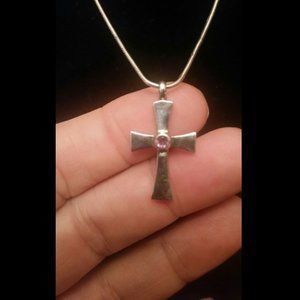 Sterling .925 Amethyst Cross Necklace